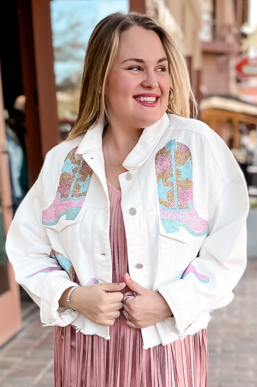 Sequin Boots Denim Jacket