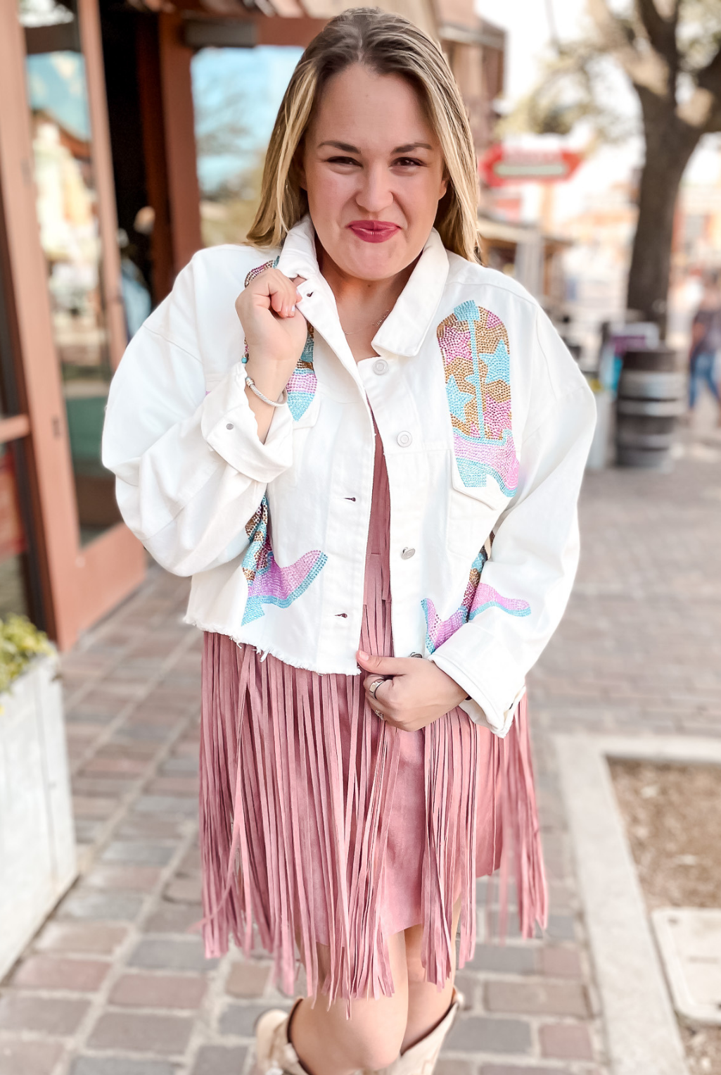 Sequin Boots Denim Jacket