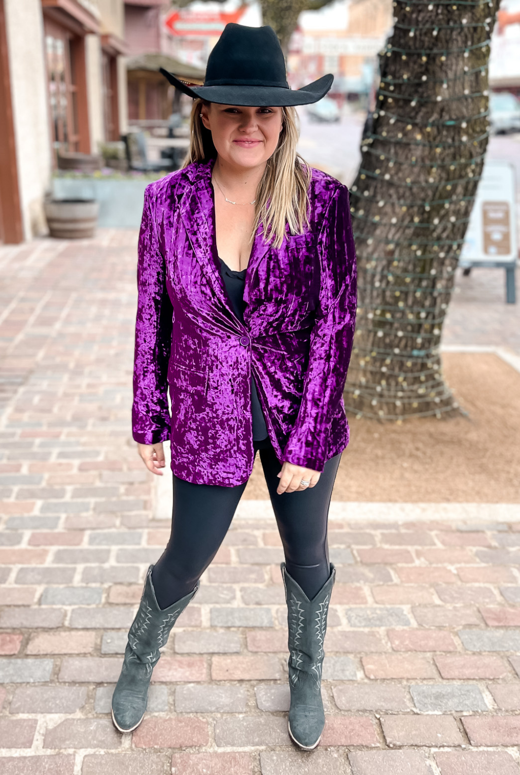 Crushed It Velvet Blazer - Orchid