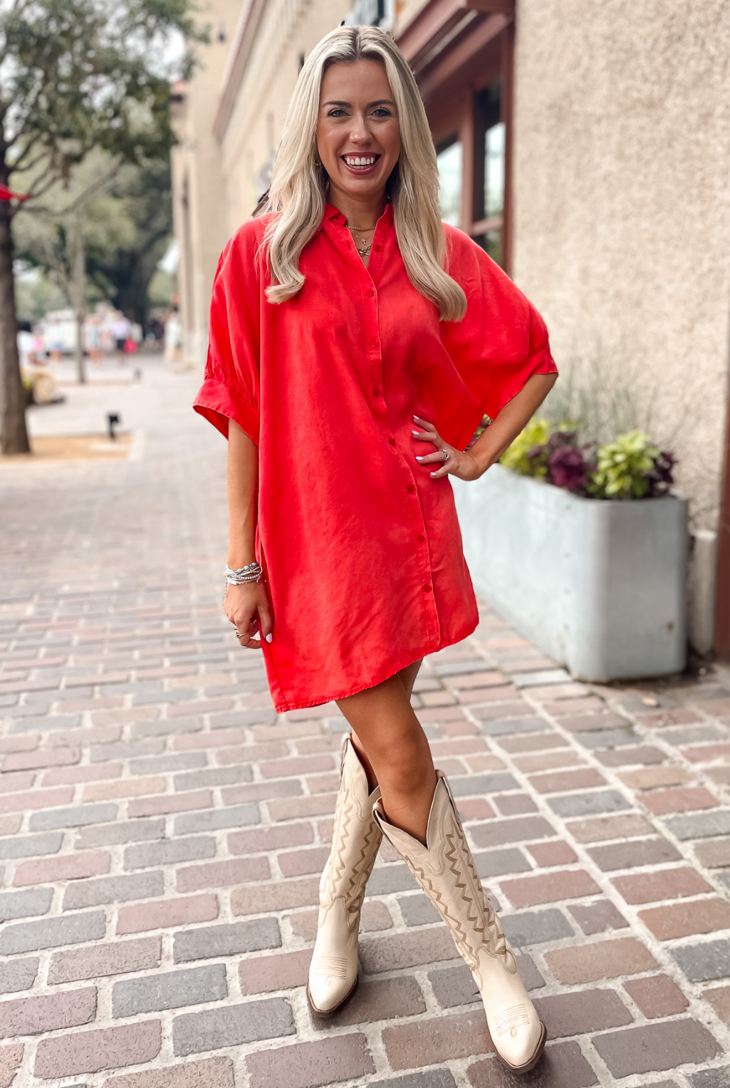 Oversized Washed Shirt Dress