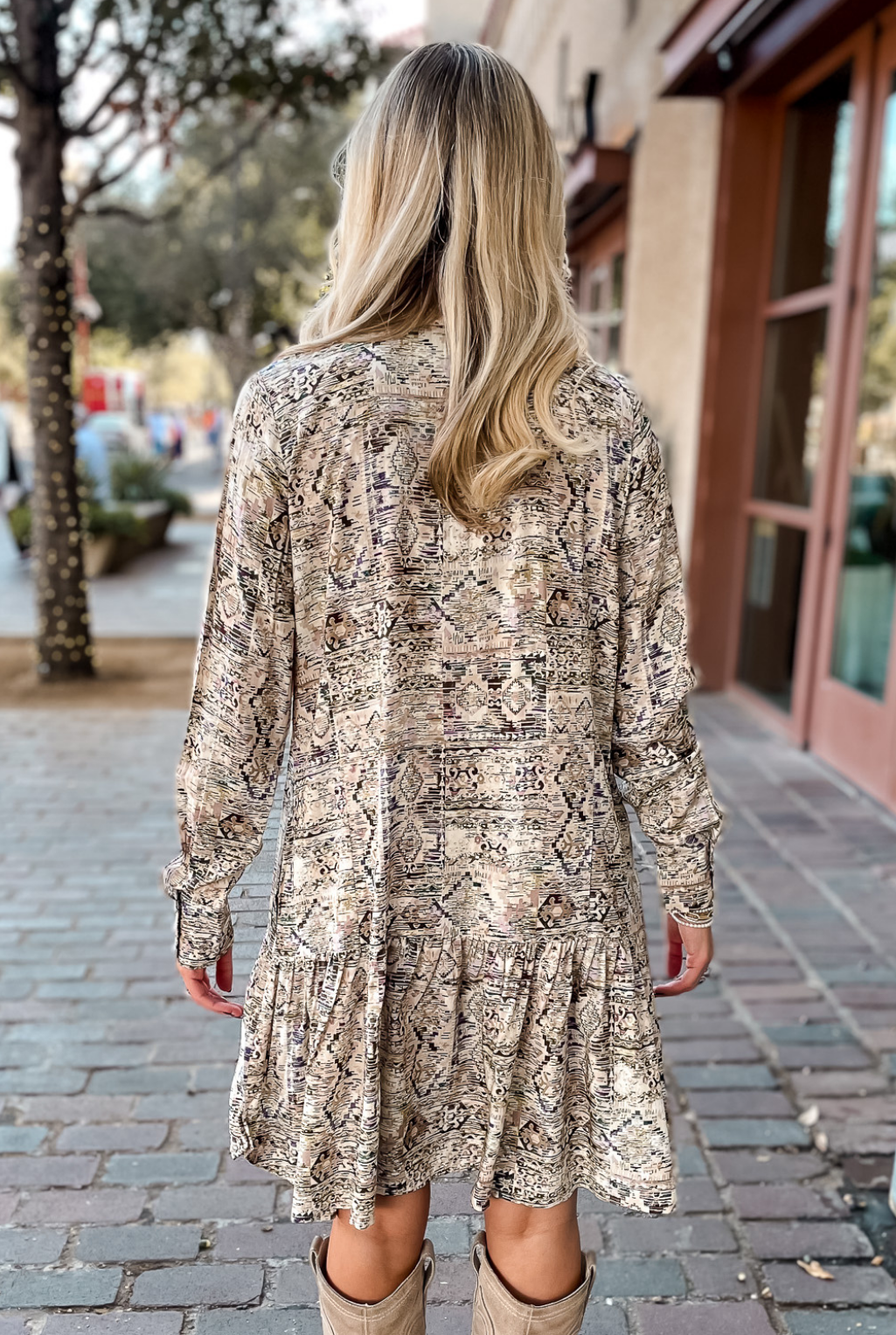 Dakota Pearl Snap Dress - Desert