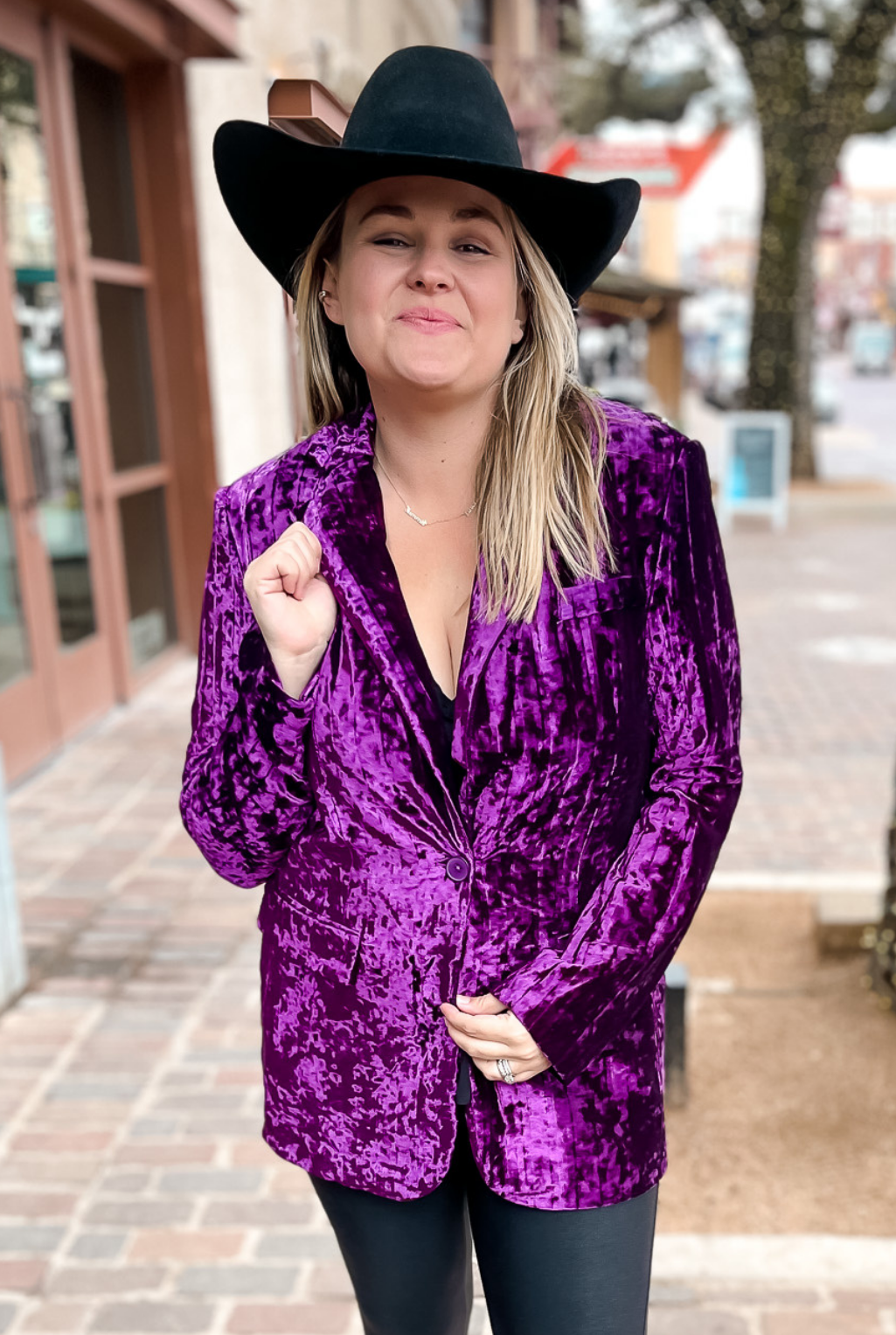 Crushed It Velvet Blazer - Orchid