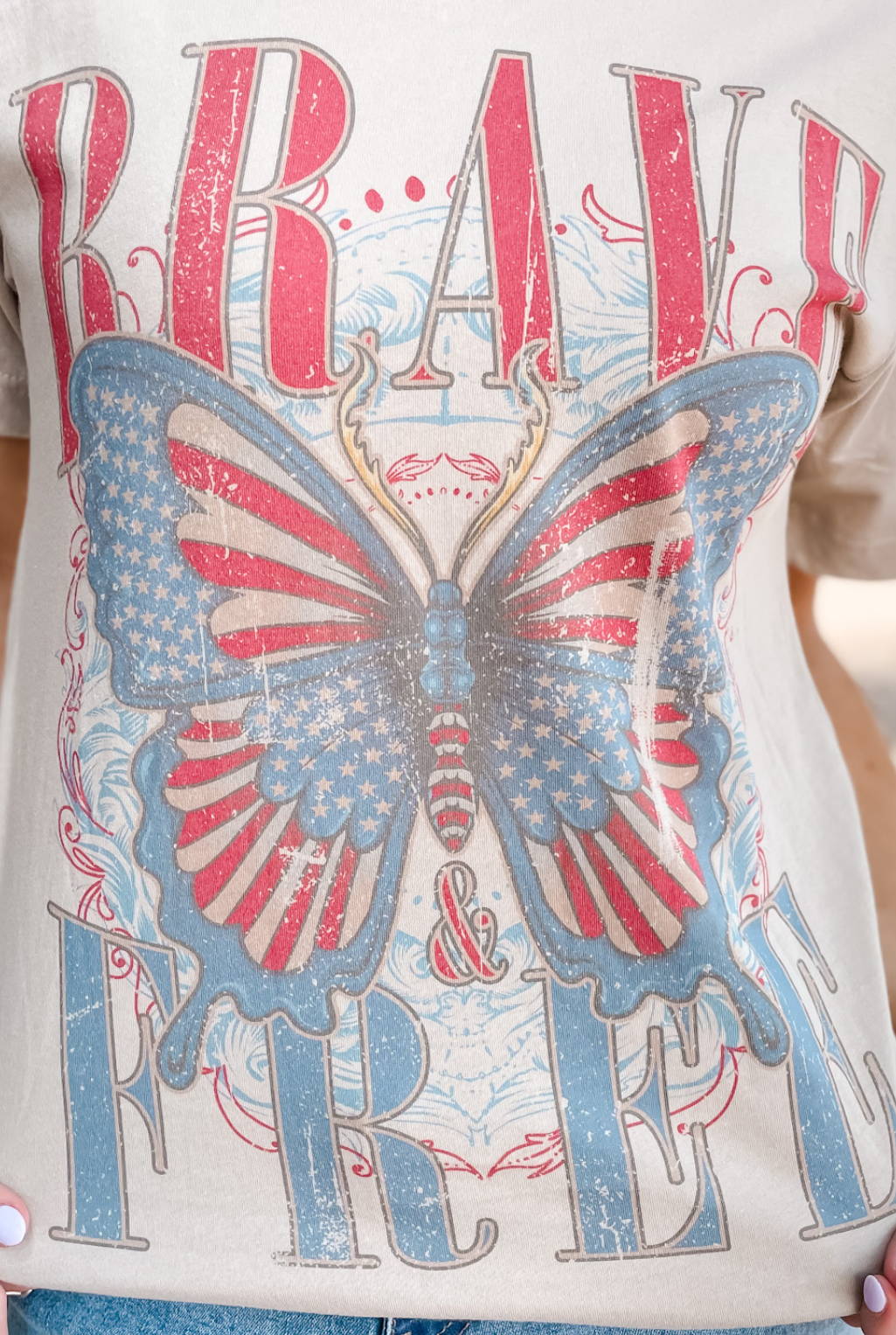 Brave And Free Butterfly T-Shirt