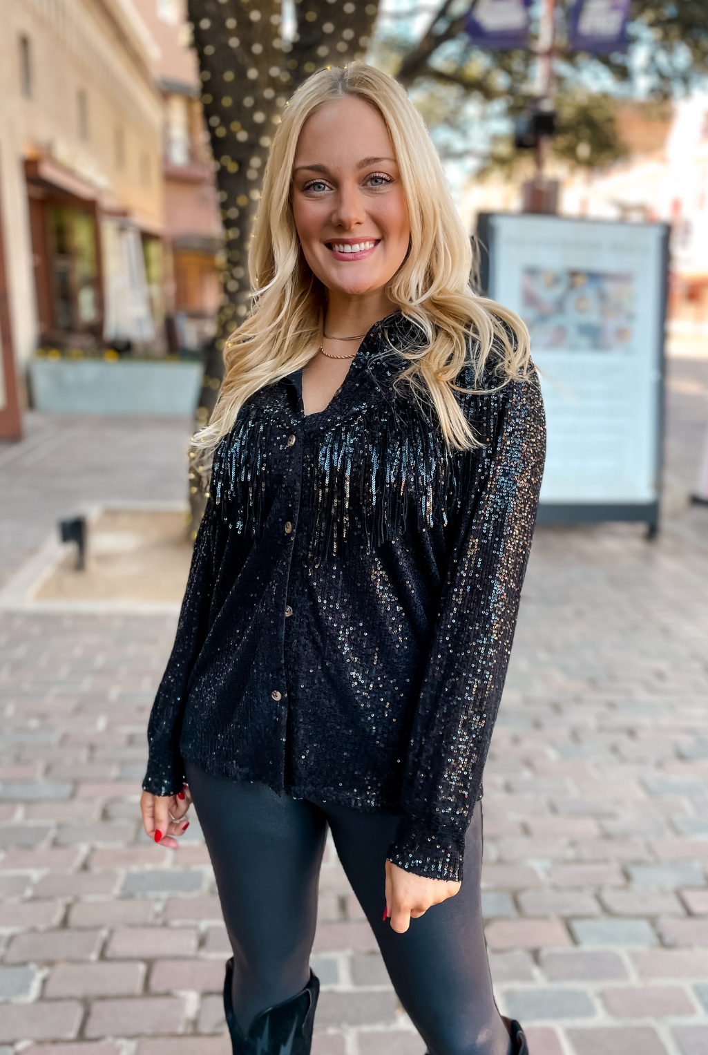 Sequin Fringe Shirt