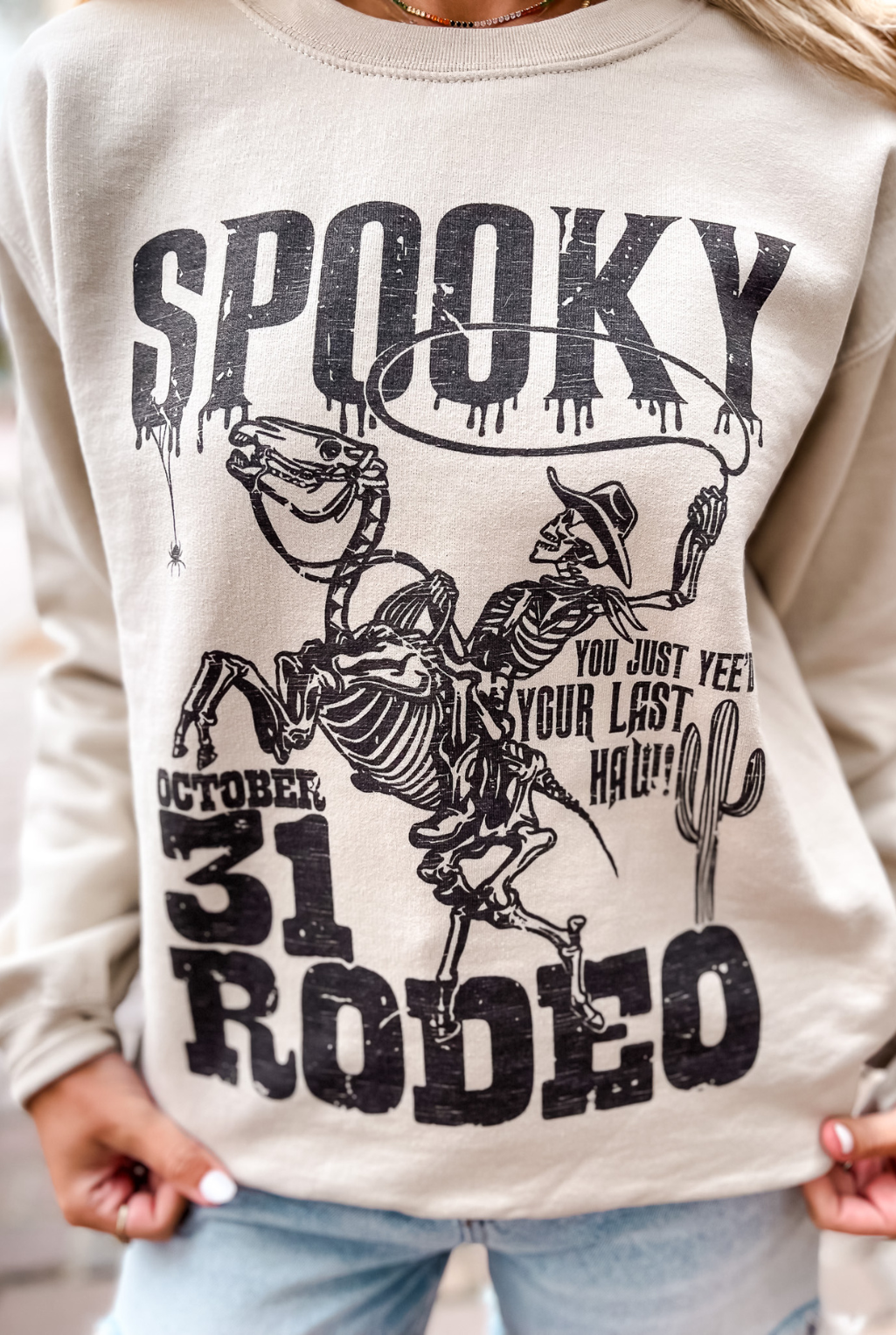 Spooky Rodeo Sweatshirt - Sand