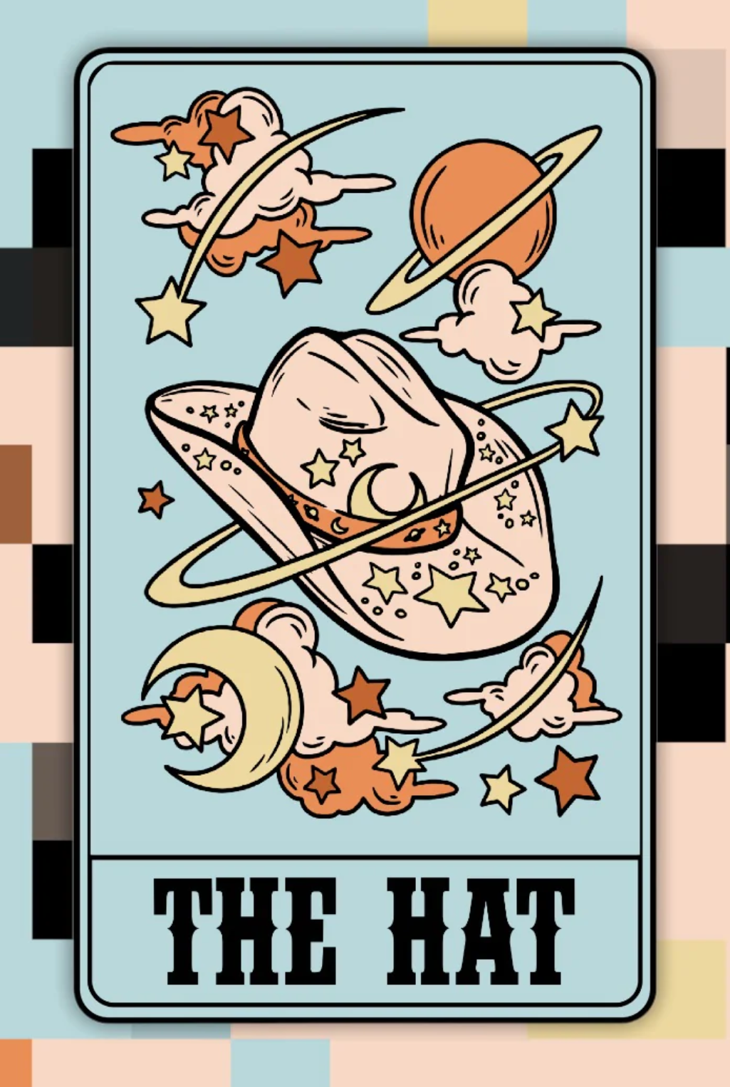 Hat Cowgirl Card Sticker