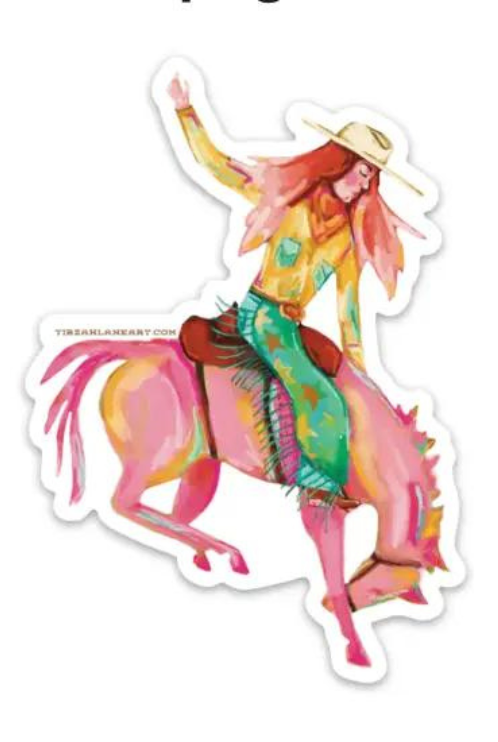 Cowgirl Bronc Rider Sticker