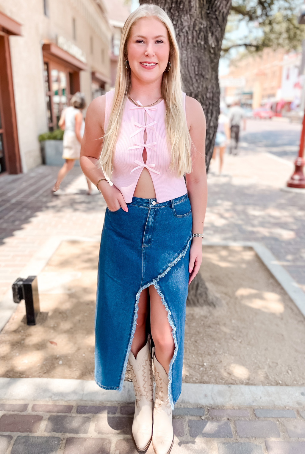 Bows On Bows Sleeveless Sweater - Pink