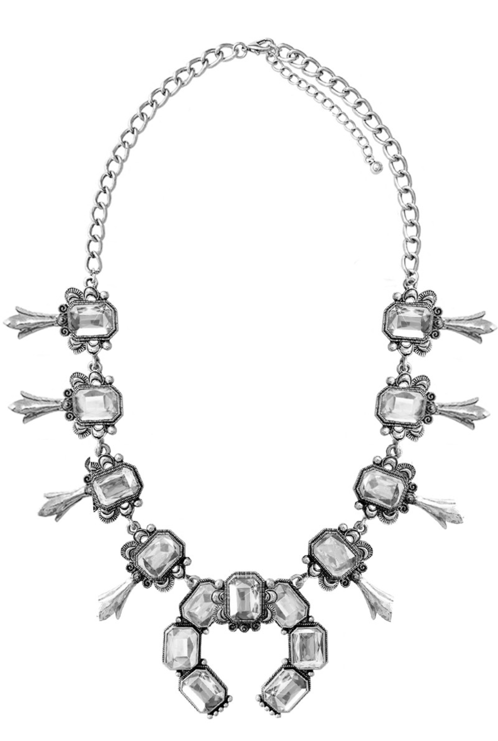 Jewel Squash Blossom Necklace - Clear