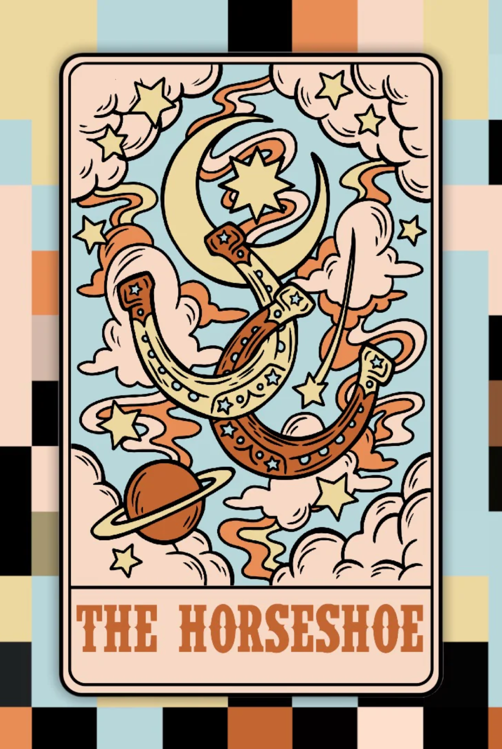 Horseshoe Cowgirl Card Sticker