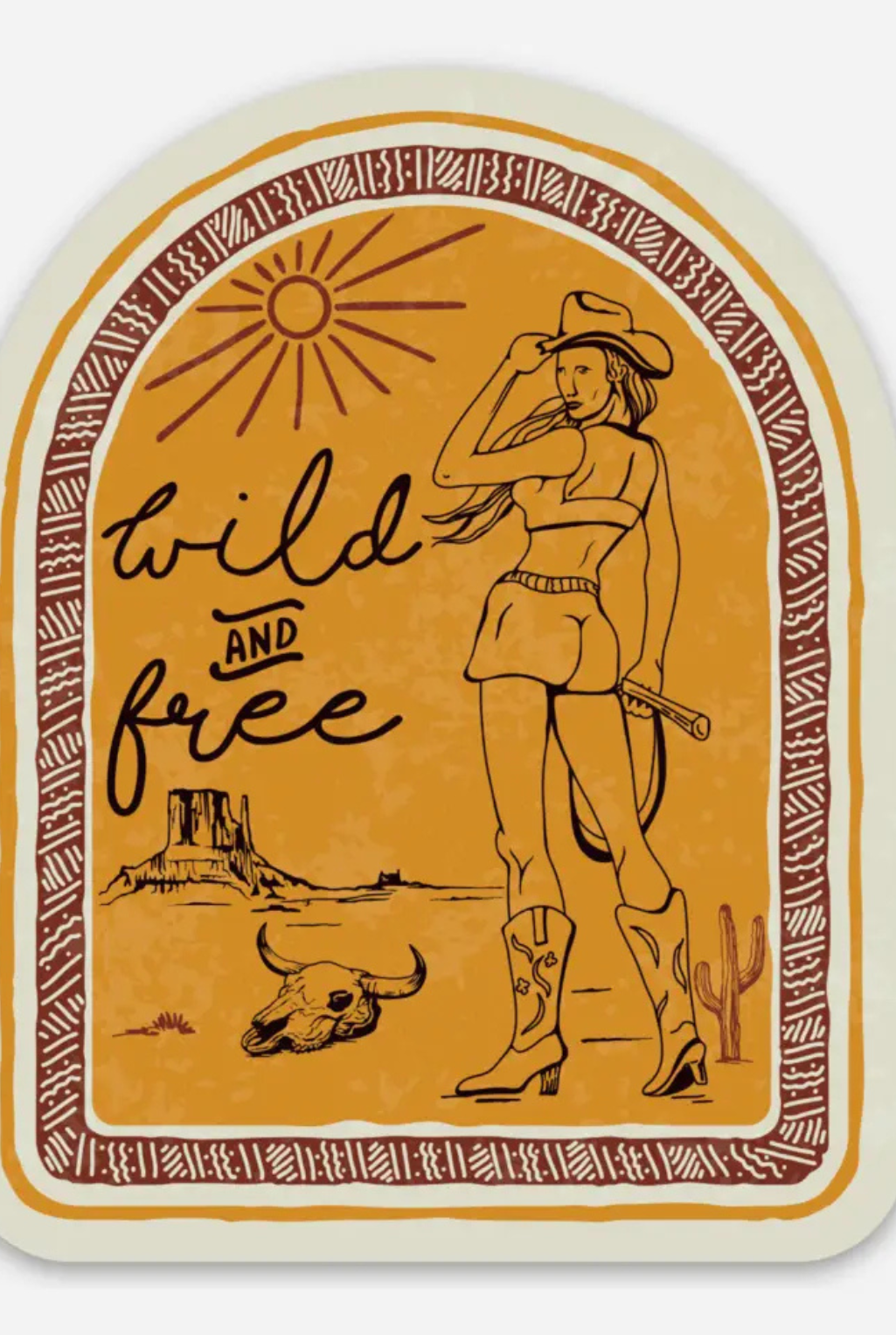 Wild And Free Cowgirl Sticker