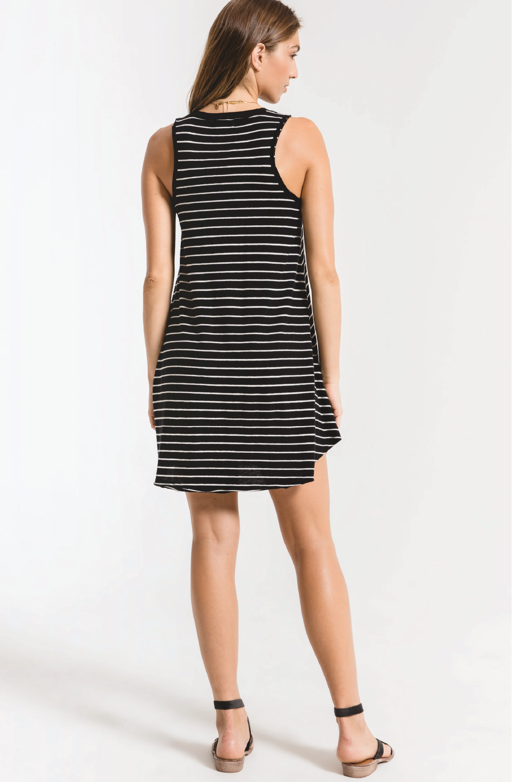 Yuma Stripe Breezy Dress - Black/White - Tucker Brown