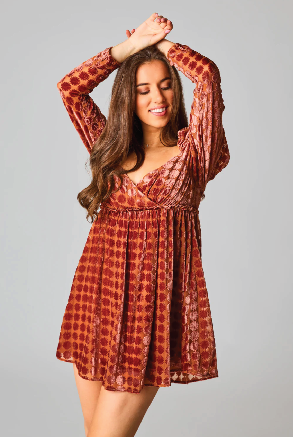 Buddy Love - Butternut Burnout Dress - Rust