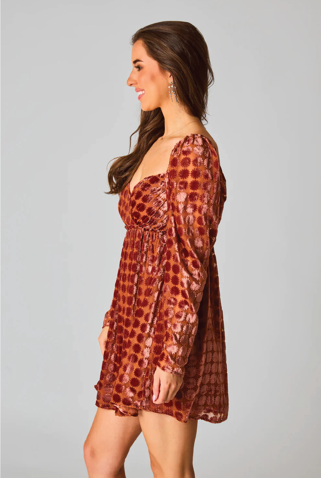 Buddy Love - Butternut Burnout Dress - Rust