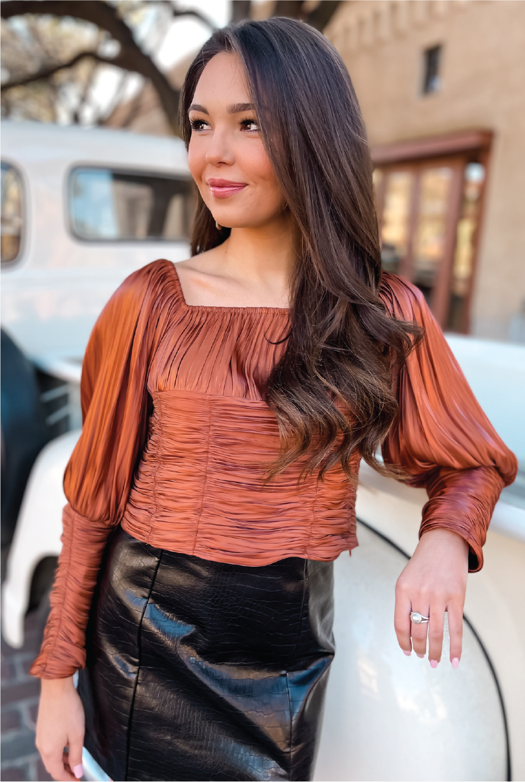 Danielle Off Shoulder Top - Rust