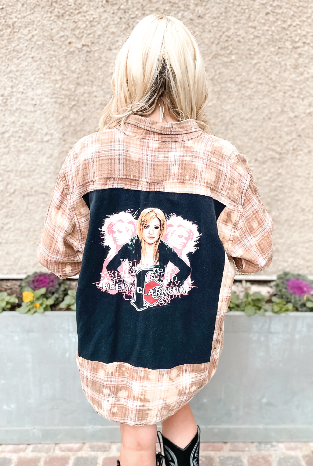 Vintage Celebrity T Back Flannel - Kelly Clarkson