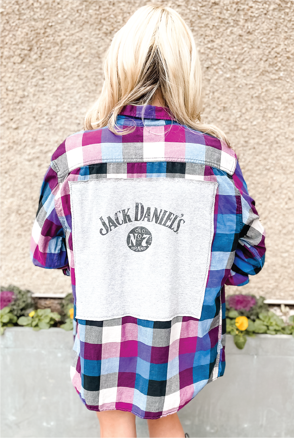 Vintage Alcohol T Back Flannel - Jack Daniels