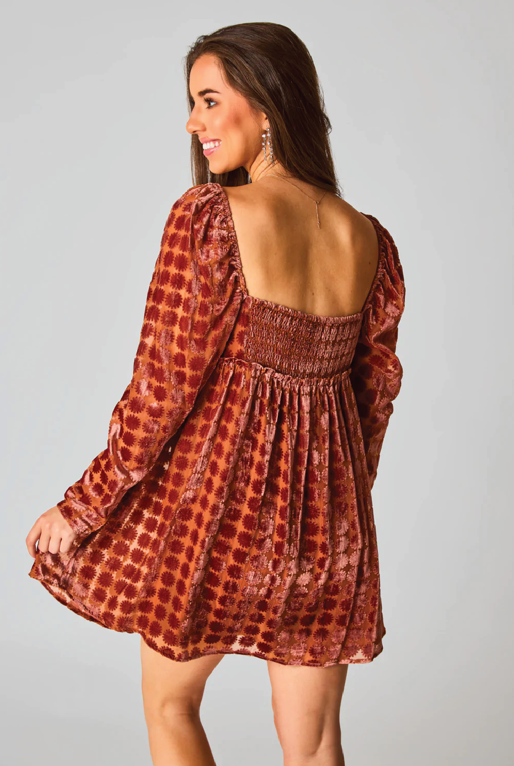 Buddy Love - Butternut Burnout Dress - Rust