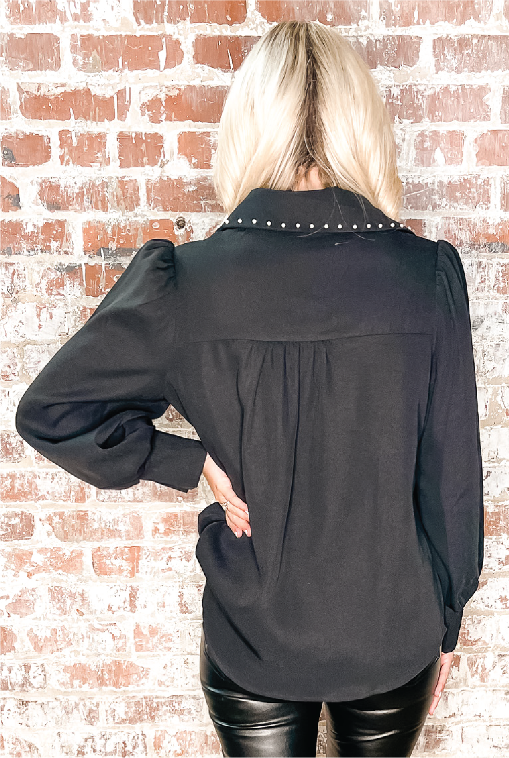 Diamonds + Pearls Blouse - Black