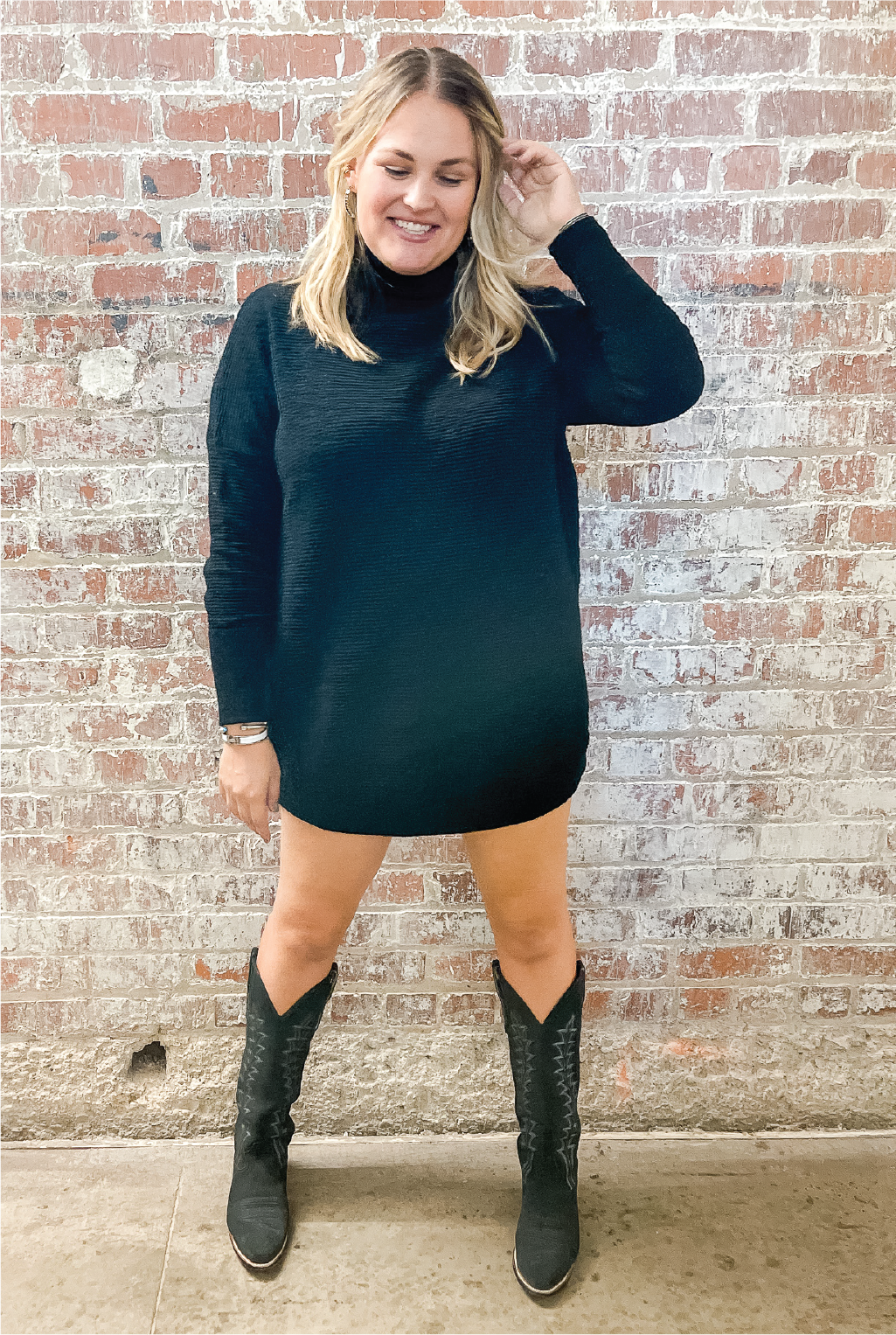 Buddy Love - Mara Sweater Dress -Black