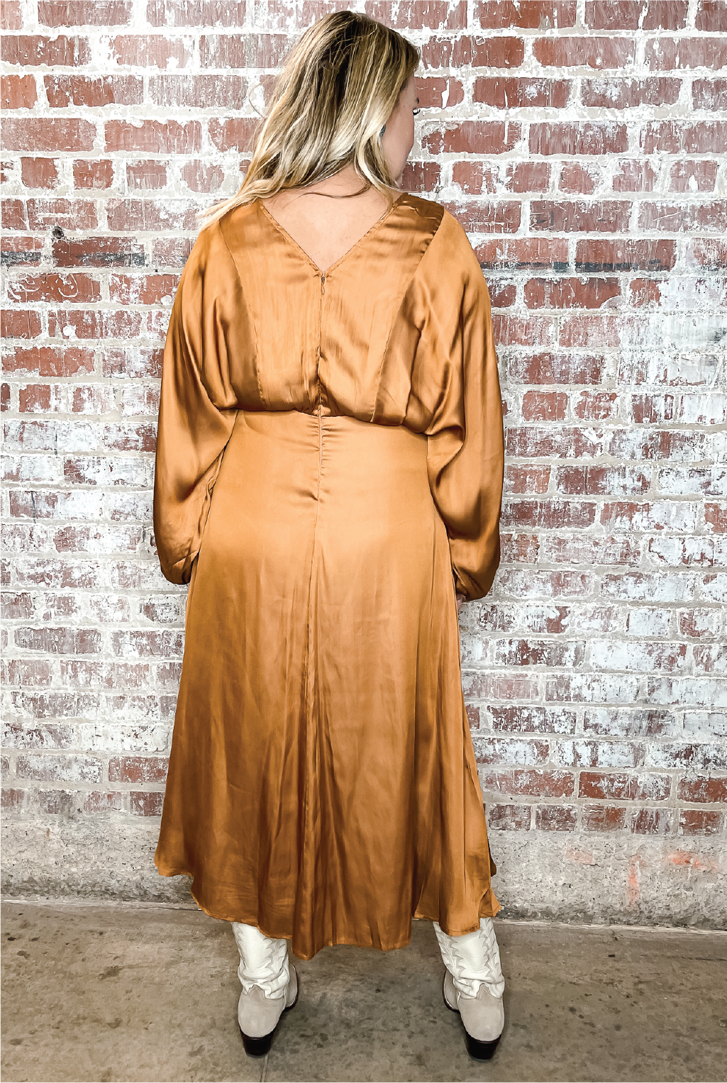 Marin Dolman Midi Dress - Rust