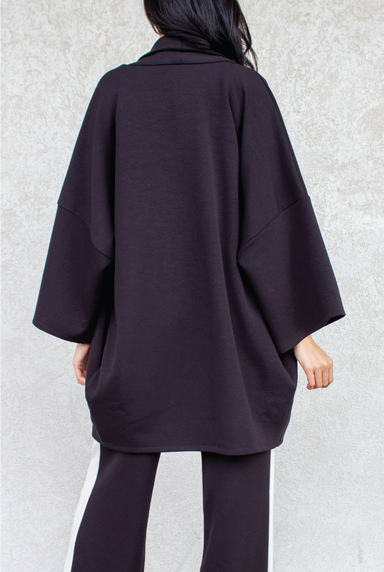 Scuba Oversized Cardi - Black - Tucker Brown