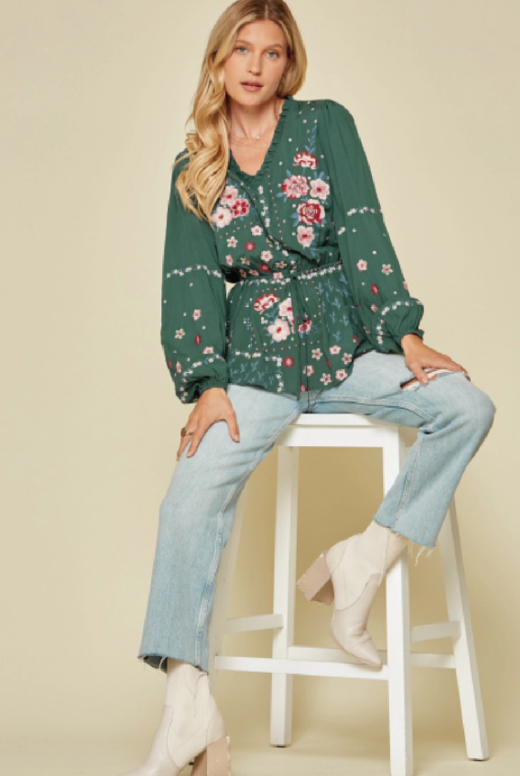 Noel Embroidered Blouse