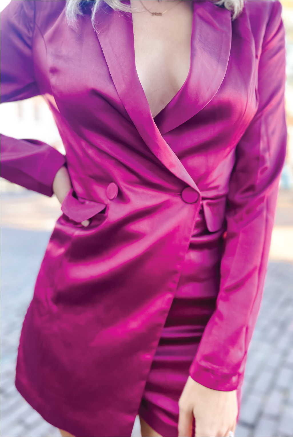 Sure Thing Satin Blazer Romper