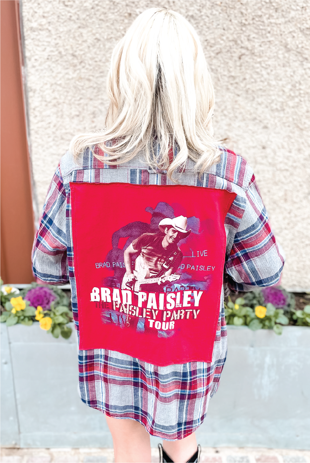 Vintage Country Music T Back Flannel - Brad Paisley