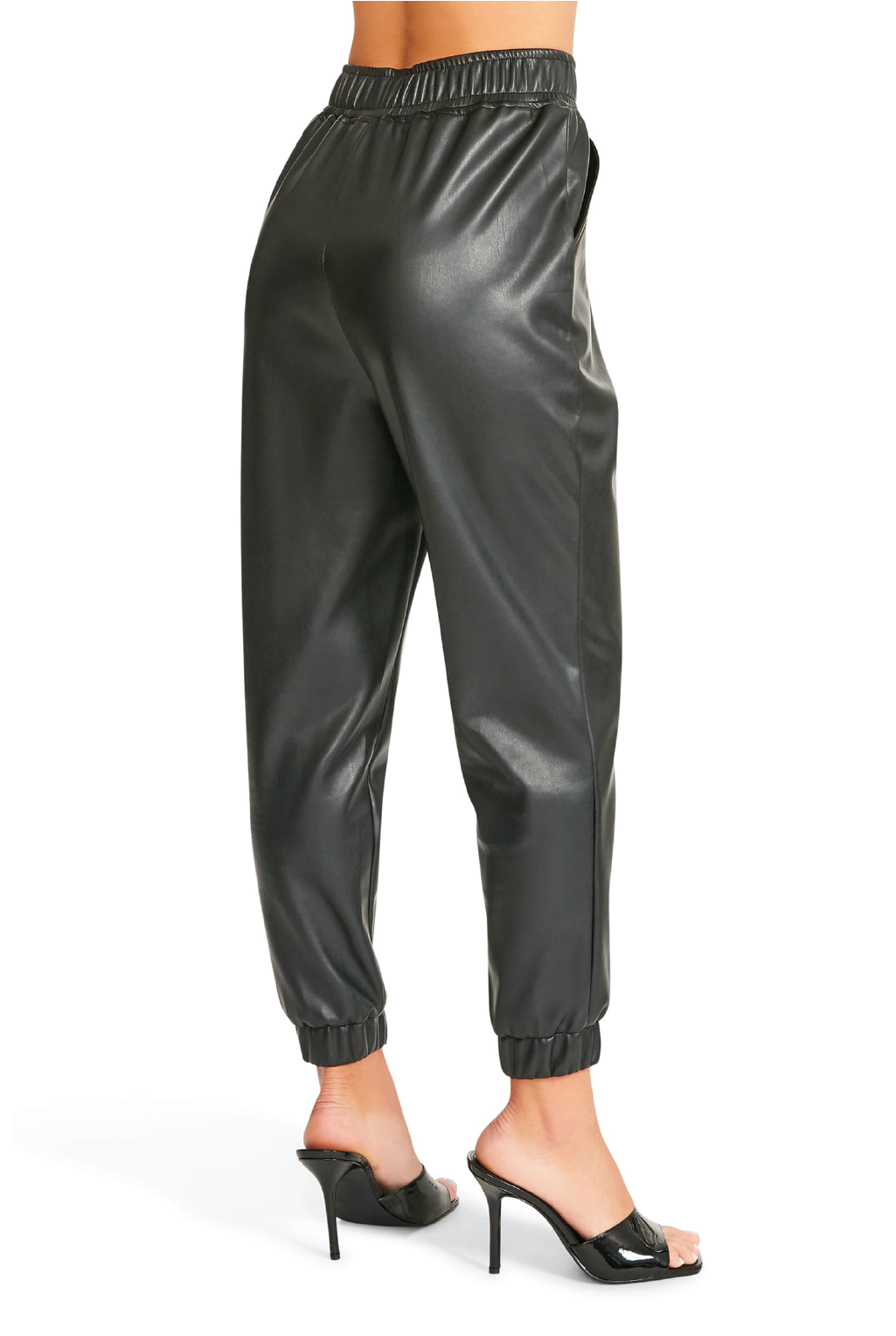 Steve Madden - Run The World Leather Jogger - Black