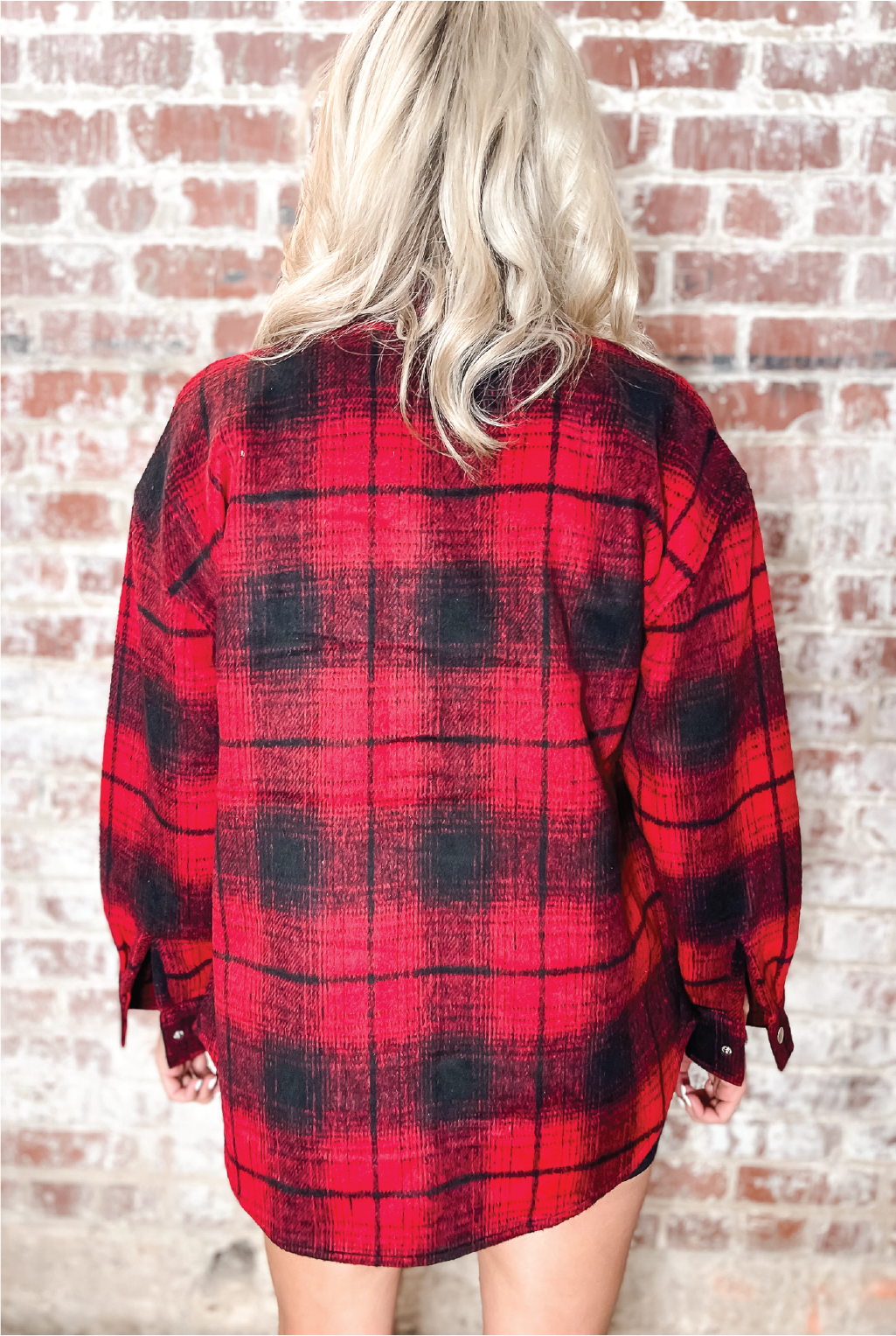 Steve Madden - Sophia Plaid Shacket - Red