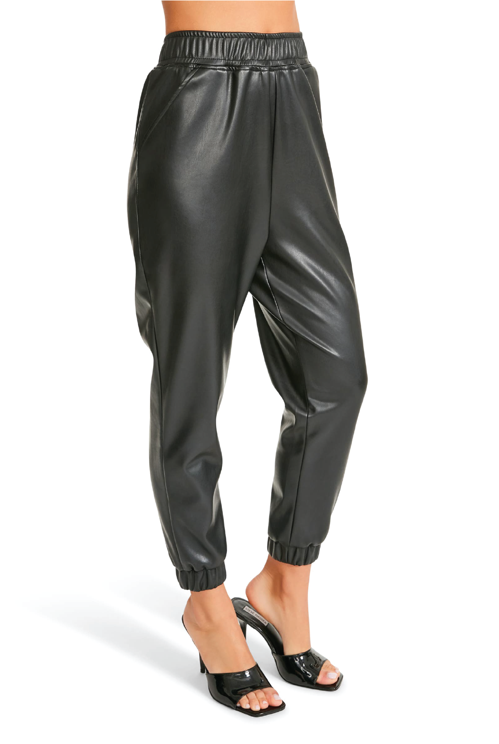 Steve Madden - Run The World Leather Jogger - Black