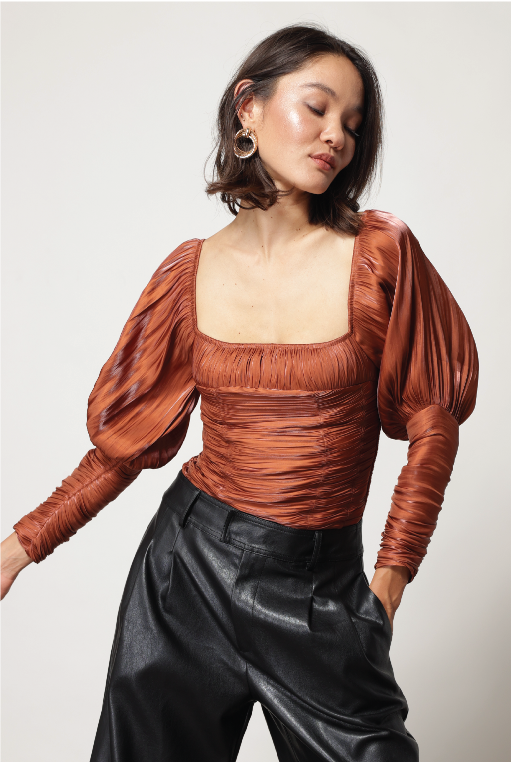 Danielle Off Shoulder Top - Rust