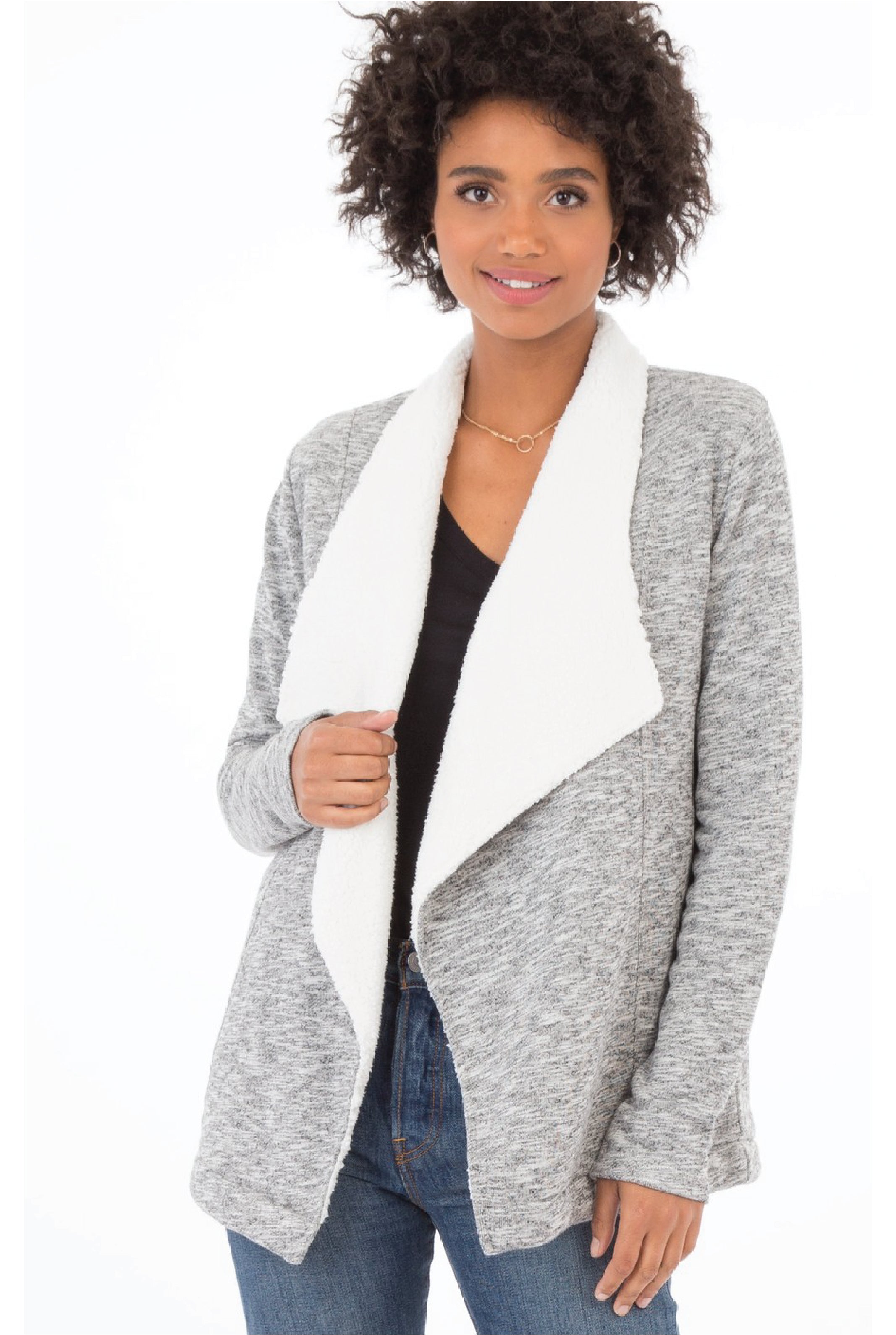 The Sherpa Sweater Cardi - Tucker Brown